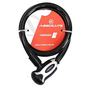 CADEADO PARA BICICLETA 80CMX15MM ESPIRAL COM CHAVE PRETO