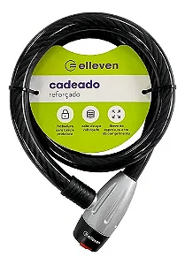 CADEADO ESPIRAL CHAVE 1M X 18MM PRETO/CINZA