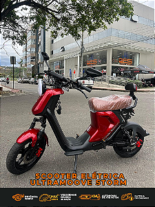 SCOOTER ELÉTRICA ULTRAMOOVE STORM ESTILO MOTONETA 1000W AUTOPROPELIDO VERMELHO
