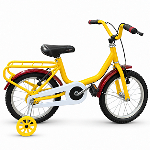BICICLETA ARO (16) MASCULINA TIPO MONARETA S/MARCHA VERMELHA/AMARELA