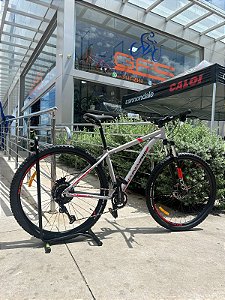 BICICLETA MTB ARO (29) CALOI ALUMINUM PRO10 VELOCIDADES (2X10) FREIO DISC HIDRAULICO TAMANHO 17 (M) COR CINZA