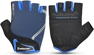 LUVA CICLISMO ADULTO DEDO CURTO PRETO/AZUL GEL TAMANHO GG