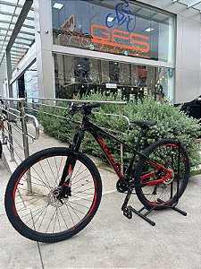 BICICLETA MTB ARO (29) HAVOK NX 18 VELOCIDADES (2X9) FREIO DISC HIDRÁULICO TAMANHO 15 (P) PRETO/VERMELHO