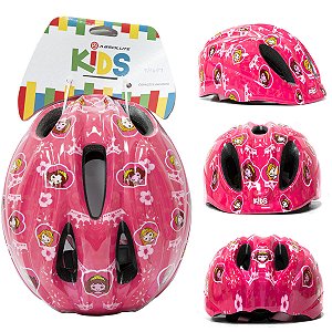 CAPACETE INFANTIL ABSOLUTE KIDS DANCE COR ROSA PRINCESA TAMANHO M (54-57)