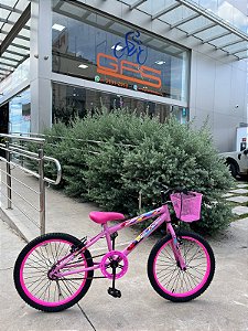 BICICLETA ARO (20) FEMININA COR ROSA/ROSA S/MARCHA FREIO V-BRAKE MARCA VELOOH