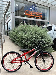 BICICLETA ARO (24) MASCULINA COR VERMELHO/PRETO S/MARCHA FREIO V-BRAKE MARCA VELOOH