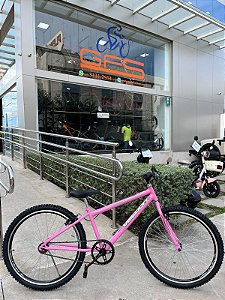 BICICLETA ARO (26) FEMININA COR ROSA S/MARCHA FREIO V-BRAKE MARCA VELOOH
