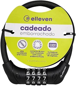 CADEADO ESPIRAL EMBORRACHADO SEGREDO 8MM X 550MM PRETO