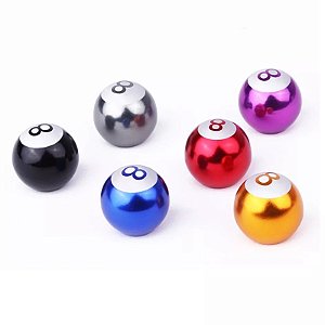 TAMPA VALVULA DE PISTO ALUMÍNIO BOLA 8 COR SORTIDA (O PAR)