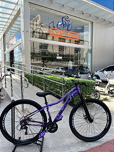 BICICLETA MTB ARO (29) VELOOH START 21 VELOCIDADES FREIO A DISCO MECÂNICO TAMANHO 15 (P) COR ROXO