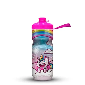 GARRAFA CARAMANHOLA SQUEEZE 590ML AUTOMATICA KIDS UNICORNIO