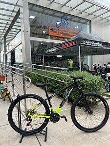 BICICLETA MTB ARO (29) VELOOH START 21 VELOCIDADES FREIO A DISCO MECÂNICO TAMANHO 15 (G) COR PRETO/NEON