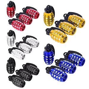 TAMPA VALVULA DE PISTO PLASTICA GRANADA METALICA CORES SORTIDAS (O PAR)