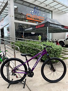 BICICLETA MTB ARO (29) VELOOH START 21 VELOCIDADES FREIO A DISCO MECÂNICO TAMANHO 15 (P) COR VIOLETA