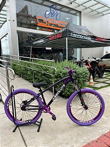 BICICLETA MTB FREERIDE ARO (26) ABSOLUTE BRUTOS KIT SINGLE (S/MARCHA) FREIO DISC HIDRÁULICO TRASEIRO MT200 COR ROXO