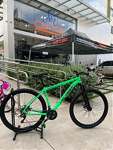 BICICLETA MTB ARO (29) VELOOH START 21 VELOCIDADES FREIO A DISCO MECÂNICO TAMANHO 19 (G) COR VERDE