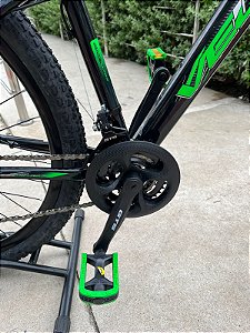BICICLETA MTB ARO (29) VELOOH START 21 VELOCIDADES FREIO A DISCO MECÂNICO TAMANHO 19 (G) COR PRETO/VERDE