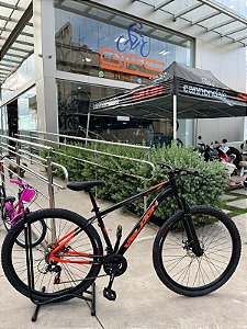 BICICLETA MTB ARO (29) VELOOH START 21 VELOCIDADES FREIO A DISCO MECÂNICO TAMANHO 17 (M) COR PRETO/LARANJA