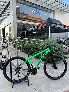BICICLETA MTB ARO (29) VELOOH START 21 VELOCIDADES FREIO A DISCO MECÂNICO TAMANHO 17 (M) COR VERDE/PRETO