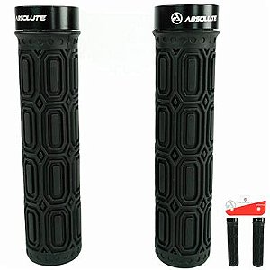 PAR DE MANOPLA PUNHO BIKE MTB ABSOLUTE LG4 PRETO BORRACHA
