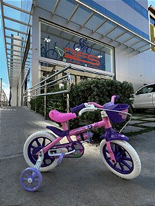 BICICLETA ARO (12) FEMININA COR ROSA/ROXO S/MARCHA NATHOR CAT