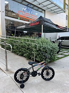 BICICLETA ARO (16) MASCULINA COR GRAFITE S/MARCHA MARCA VELOOH PERSONALIZADA
