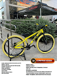 BICICLETA MTB FREERIDE ARO (26) HUPI STRIP KIT SINGLE (SEM MARCHA) FREIO DISC TRASEIRO SHIMANO MT200 COR AMARELA