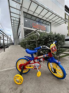 BICICLETA ARO (12) MASCULINA COR VERMELHO/AMARELO/AZUL S/MARCHA NATHOR FIREMAN