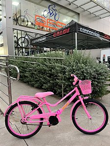 BICICLETA ARO (20) FEMININA COR ROSA S/MARCHA MARCA MONARK BRISA