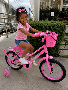 BICICLETA ARO (16) FEMININA COR ROSA S/MARCHA MARCA MONARK BRISA