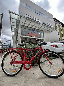 BICICLETA ARO (26) MASCULINA BARRA CIRCULAR COR VERMELHA S/MARCHA FREIO CONTRA PEDAL MARCA MONARK