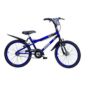 BICICLETA ARO (20) MASCULINA COR AZUL/PRETO S/MARCHA FREIO V-BRAKE MARCA MONARK BMX