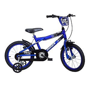 BICICLETA ARO (16) MASCULINA COR AZUL/PRETO S/MARCHA FREIO V-BRAKE MARCA MONARK BMX
