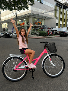 BICICLETA ARO (24) FEMININA COR ROSA S/ MARCHA ATHOR BLISS