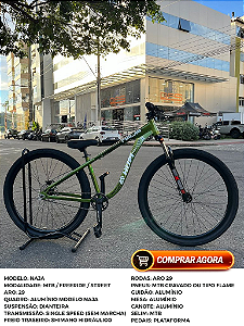 BICICLETA MTB FREERIDE ARO (29) HUPI NAJA KIT SINGLE S/MARCHA FREIO DISC HIDRÁULICO TRASEIRO SHIMANO COR VERDE/PRETO