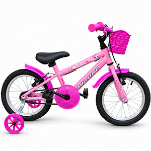 BICICLETA ARO 16 FEMININA COR ROSA CLARO/PINK S/MARCHA V-BRAKE MARCA MILANO GROW UP