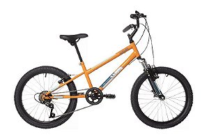 BICICLETA ARO (20) MASCULINA COR LARANJA COM MARCHA 7 VELOCIDADES CALOI SNAP