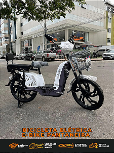 BICICLETA ELÉTRICA E-BIKE 800W PANTANEIRA COR BRANCO
