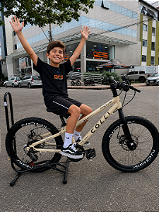 BICICLETA ARO (20) MTB COLLI AIRON 7 VELOCIDADES (1X7) FREIO A DISCO MECÂNICO COR BEGE (RETRO)
