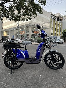 BICICLETA ELÉTRICA E-BIKE 800W PANTANEIRA COR AZUL
