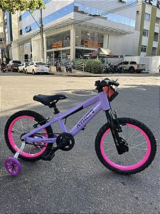 BICICLETA ARO (16) FEMININA COR LILAS S/ MARCHA  ATHOR BRAVE EM ALUMINIO