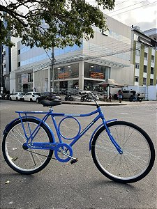 BICICLETA ARO (26) MASCULINA BARRA CIRCULAR COR AZUL S/MARCHA FREIO CONTRA PEDAL MARCA MONARK