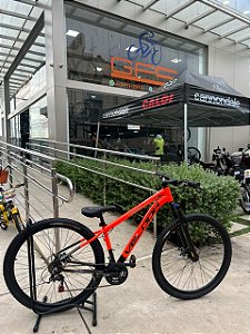BICICLETA MTB ARO (29) VELOOH START 21 VELOCIDADES FREIO A DISCO MECÂNICO TAMANHO 19 (G) COR LARANJA/PRETO