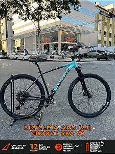 BICICLETA MTB ARO (29) GROOVE SKA 70 12 VELOVIDADES (1X12) FREIO DISC HIDRAULICO TAMANHO 19 (G) COR VERDE CLARO/GRAFITE