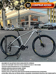 BICICLETA MTB ARO (29) GROOVE HYPE-50 24 VELOVIDADES (3X8) FREIO DISC HIDRAULICO TAMANHO 15 (P) COR PRATA/PRETO