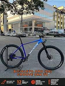 BICICLETA MTB ARO (29) GROOVE SKA 70 12 VELOVIDADES (1X12) FREIO DISC HIDRAULICO TAMANHO 17 (M) COR AZUL