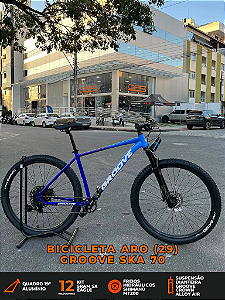 BICICLETA MTB ARO (29) GROOVE SKA 70 12 VELOVIDADES (1X12) FREIO DISC HIDRAULICO TAMANHO 19 (G) COR AZUL