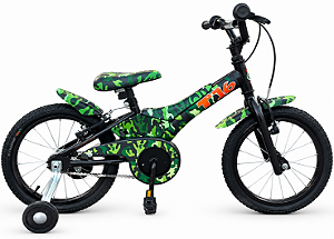BICICLETA ARO (16) MASCULINA COR CAMUFLADA VERDE S/MARCHA FREIO V-BRAKE MARCA GROOVE