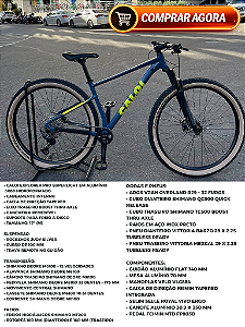 BICICLETA MTB ARO (29) CALOI EXPLORER PRO MY 26 SHIMANO DEORE 12VELOCIDADES FREIO DISC HIDRÁULICO TAMANHO 17 (M) AZUL