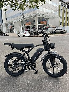 BICICLETA ELETRICA DUOS E-VOK PRETA 1000W FAT BIKE BATERIA LITIO